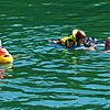Wachsender Beliebtheit erfreut sich das Schwimmen im Rhein, hier in Hohentengen. Im Sommer bietet es eine willkommene Erfrischung. ...