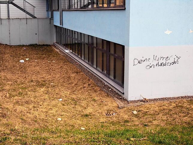 Auch Schmierereien auf Wänden sowie Müllhinterlassenschaften um die Realschule sind Bilder, die immer wieder zu sehen sind.