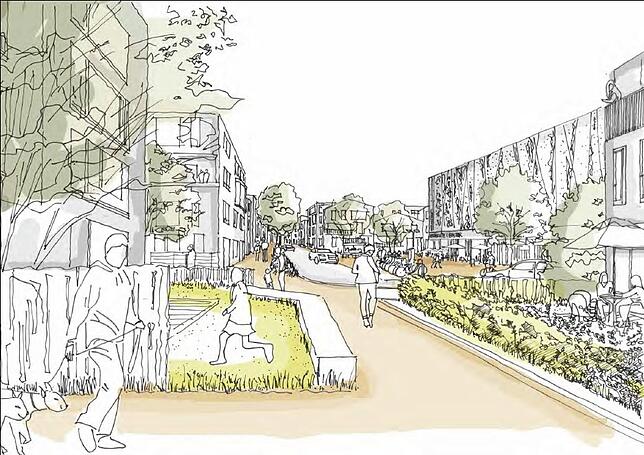 So könnte eine Häuserzeile im Stadtteil Hafner aussehen, so die ersten Visualisierung der Planer des Siegerentwurfs.