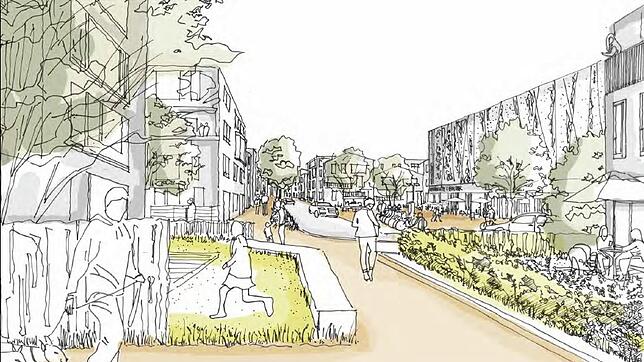 So könnte eine Häuserzeile im Stadtteil Hafner aussehen, so die ersten Visualisierung der Planer des Siegerentwurfs.