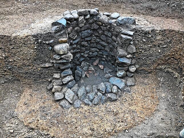 Bei Grabungsarbeiten im Neubaugebiet „Im Tal“ in Markelfingen wurde auch ein römischer Brunnen entdeckt.