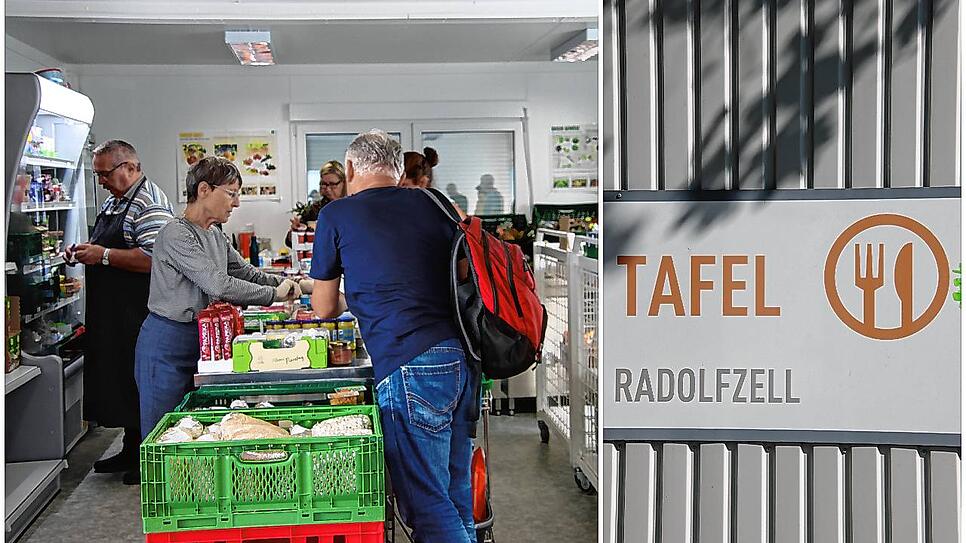 Der Radolfzeller Tafelladen ist seit 2022 in einem Container untergebracht. Hier stehen an jedem Ausgabetag etwa 40 Menschen, um ...