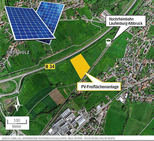 Bild 1: Naturenergie Hochrhein plant bei Luttingen zwei Hektar große Freiflächen-Solaranlage