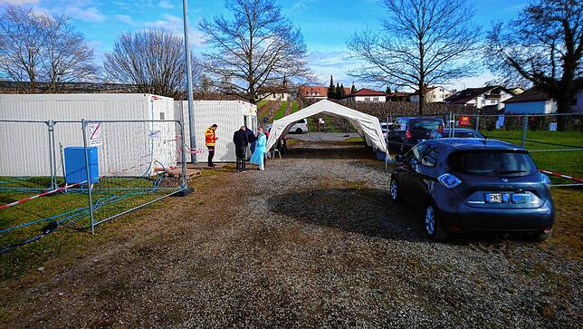 Das Corona-Testzentrum des Bodenseekreises nahm Anfang März in Oberteuringen den Betrieb aufgenommen.