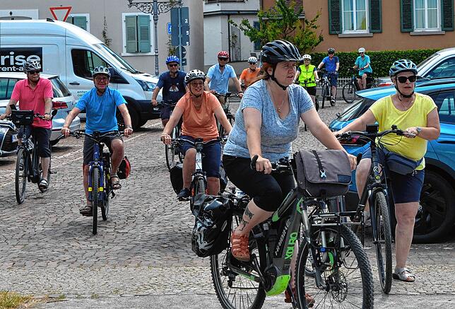 Die Sternfahrtteilnehmer aus Tettnang treffen ein.