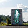 Das Kunstwerk &bdquo;Tor zum Bodensee&ldquo; steht beim interkommunalen Gewerbegebiet Blumhof.
