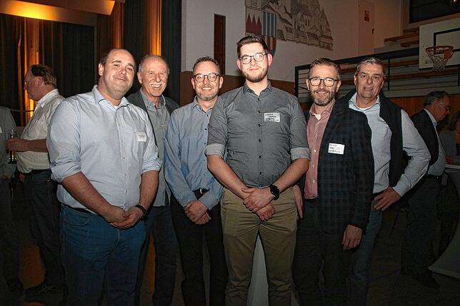 Narren, Sportler und Musiker (von links): Henrik Dambach, Vorsitzender Stadtmusik Waldshut, Jürgen Amrein, SV Eschbach, Florian Schwald, ...