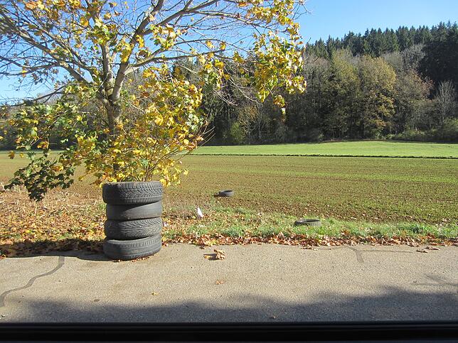 Auch im Feld wurden die Pneus entsorgt.