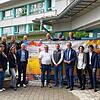 Sponsoren und Partner des Schweizer Feiertags: Unten von links Melanie Braun (Wohnparc Stumpp), Corinna Bruggaier (Kulturamt), Johannes ...