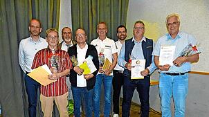 Tragende Säulen im TTC Nußbach: Stefan Gehringer, Jürgen Dold, Raimund Rösler, Rolf Gehringer, Roland Schuster, Fabian Gehringer, Markus ...