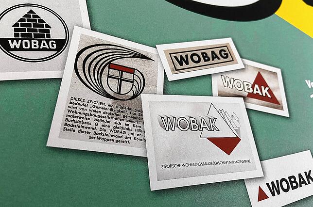 Im Wandel der Zeit: Logos aus der 100-jährigen Geschichte der heutigen Konstanzer städtischen Wohnungsbaugesellschaft Wobak.