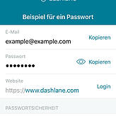 Ein Beispiel, wie Passwortmanager wie Dashlane die Zugangsdaten speichern.