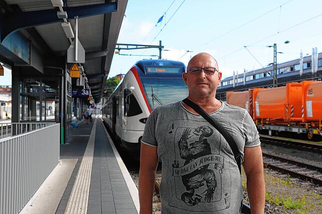 Jürgen Lais war bei der Hitzefahrt der Deutschen Bahn bei 35 Grad in Singen dabei.