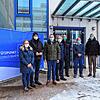 Freuen sich auf den Start des Impfstützpunktes in St. Georgen (von links): Managerin Anne Derday, Bürgermeister Michael Rieger, Landrat ...