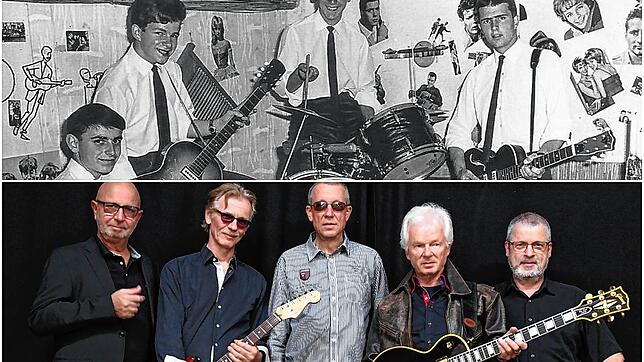 60 Jahre trennen diese Bilder, doch die Band besteht bis heute: Die Ghostriders damals und heute.