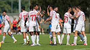 Die Spieler des Türk. SV Singen wollen auch in Holzhausen jubeln, wie hier im Heimspiel gegen den SC Durbachtal.