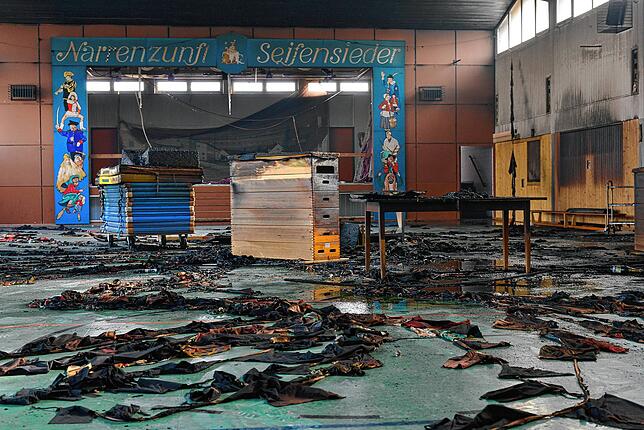 Die Markolfhalle geriet am Fastnachtsdienstag im Jahr 2018 in Brand und wurde dadurch unnutzbar.