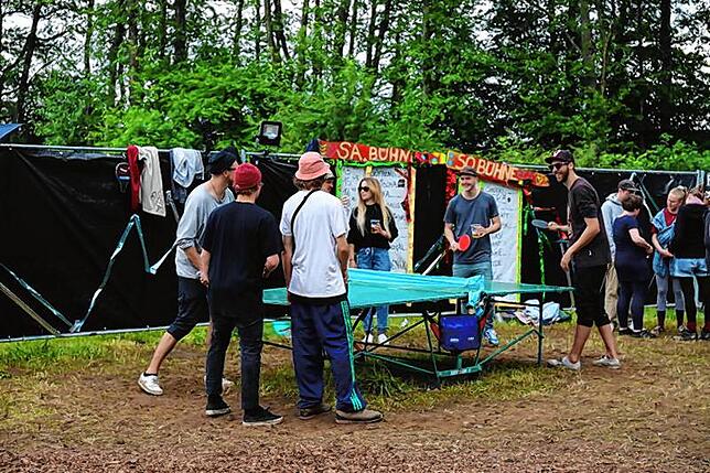 In der Sportecke des Festival-Geländes konnten die Besucher auch mal auf andere Art entspannen.