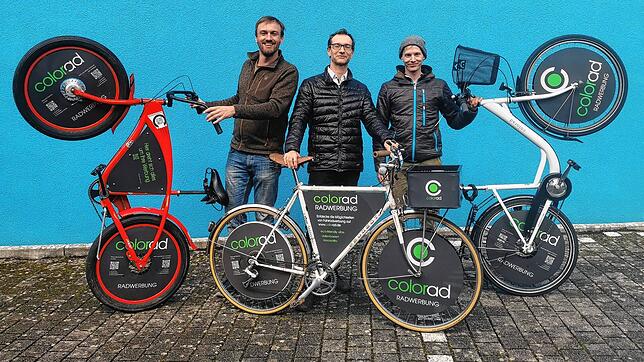 Die drei Freunde und Gründer von dem Start-up Colorad (von links): Janosch Brase, Frank Bauer und Matthias Schneider.