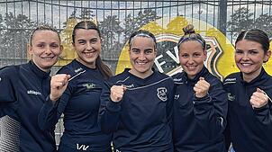 Große Vorfreude auf das Duell um die Meisterschaft herrscht bei der SG Marbach/ Bad Dürrheim (von links): Madeline Baschnagel, Valentina ...
