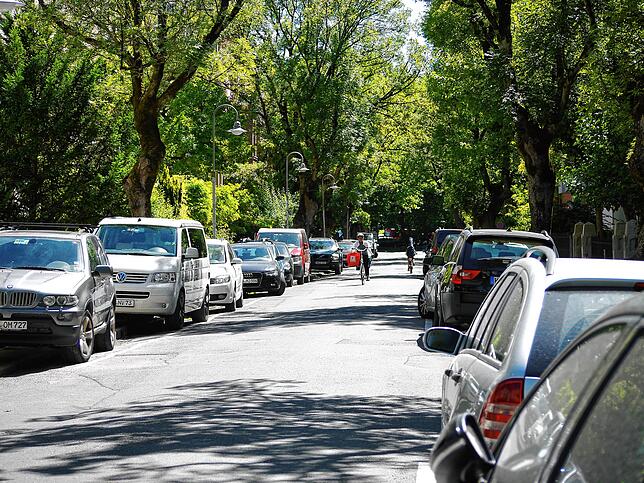 Anwohnerparken rechts und links der Schützenstraße Richtung Döbele.