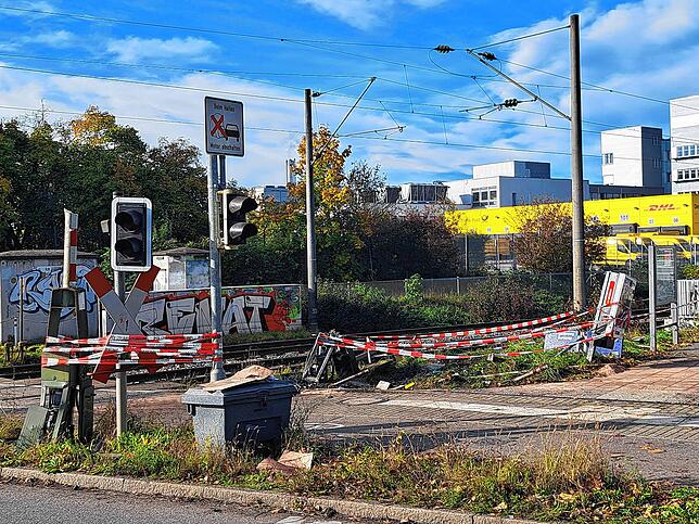 Der Unfallbereich am Mittwochmorgen.