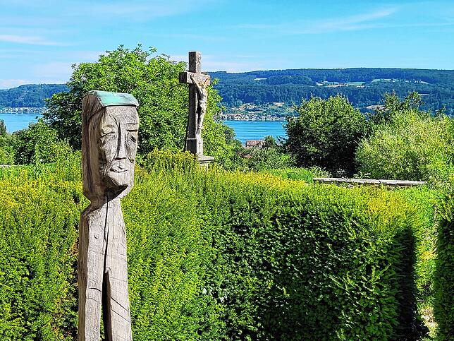 Ausblick vom Friedhof in Horn über den Untersee.