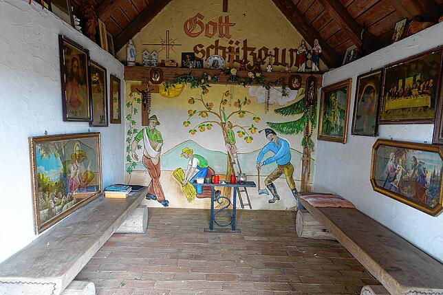 Die Kapelle Bildhüsle auf 820 Metern Höhe.