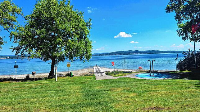 Der Wasserzugang im Strandbad Litzelstetten.
