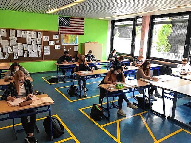 Eine Abschlussklasse an der Robert-Schuman-Realschule in Waldshut. Nach den Pfingtsferien kommen wie an allen weiterführenden Schulen ...