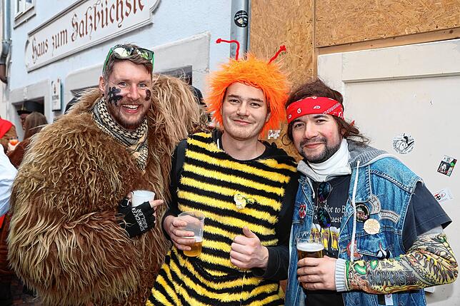 Bild 2: Buntes Treiben in den Gassen &ndash; Narren erobern bei der Straßenfastnacht die Stadt