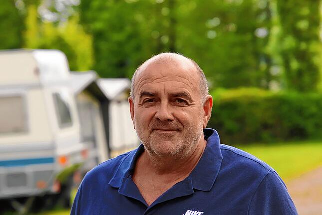 Werner Stuber leitet den Campingplatz Maurach, unterhalb der Klosterkirche Birnau.