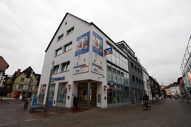 Die Volksbank Rhein-Wehra in Bad Säckingen im März 2021.