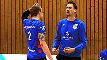 Der TSV Mimmenhausen (Kapitän Jan Jalowietzki und Trainer Christian Pampel) empfangen am Samstag die Barock Volleys MTV Ludwigsburg.