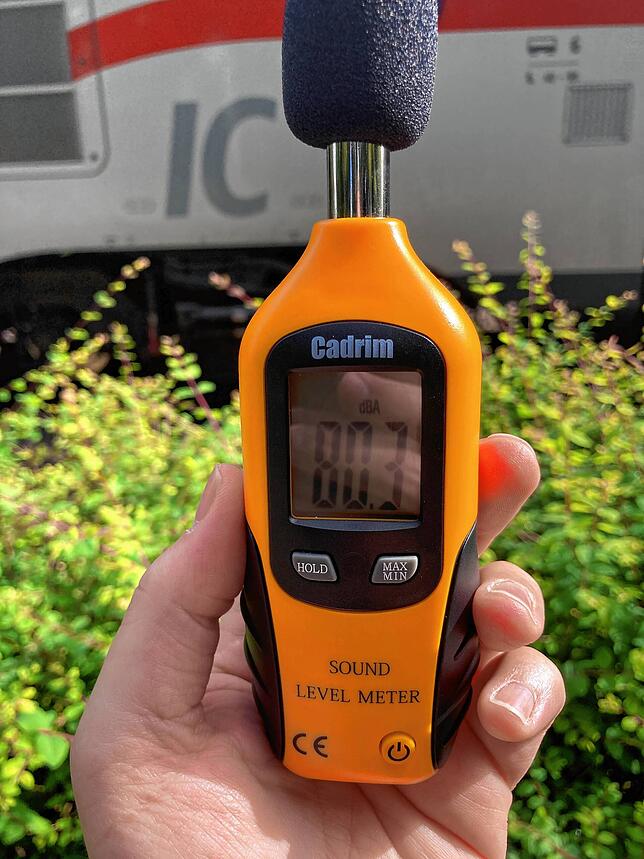 Messung des IC von St. Georgen nach Villingen um 9.12 Uhr am Donnerstag, 22. Juni 2023.