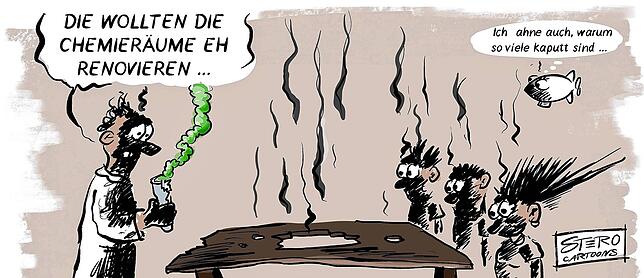 Bild 1: Die Karikatur der Woche: Reagenz verwechselt?