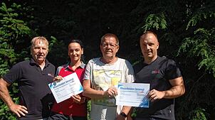 „Rheinfelden bewegt“ ist eine Initiative des Stadtsportauschusses und des Gesundheitszentrums Maxx mit (von links): Norbert Merz, Nicole ...