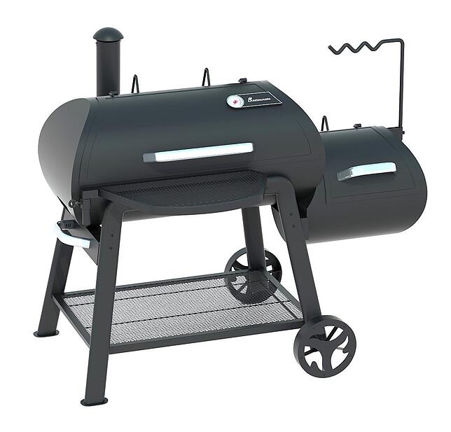 Spitzenmodell mit Holzkohle: der Smoker Vinson 500 von Landmann. Preis: ab 1500 Euro. Bild: Landmann