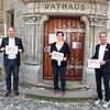 Sie freuen sich, dass die Sportlerehrung am Samstag trotz Corona stattfinden kann: (von links) Oberbürgermeister Jan Zeitler, Adelheid ...