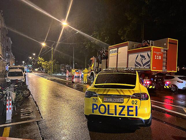 Einsätze in Basel während des Gewitters am 11. Juli 2023.