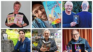 Autoren aus der Region und ihre Bücher (von links): Petra Metzger, Sänger Max Mutzke, Gerald Edinger, Sandhya Hasswani, Ralf H. ...
