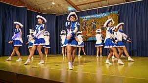 Die Bibernixen begeistern beim Bunten Abend der Biberjohli in der Biberhalle in Watterdingen mit ihrem Gardetanz. Bilder: Elisabeth Stauder