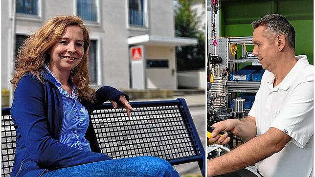Helene Sommer von der IG Metall genießt ein paar Sonnenstrahlen vor dem Gewerkschaftsgebäude. Bei der ZF läuft die Produktion auf ...