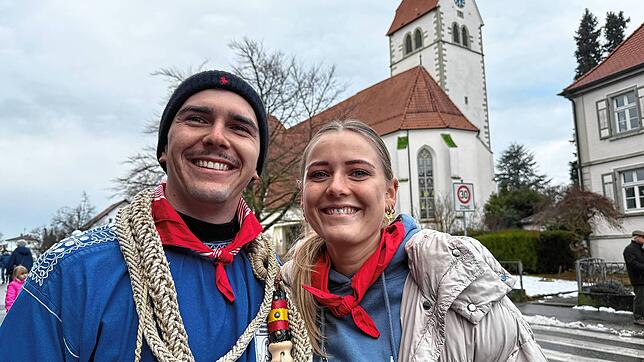 Das frischgebackene Prinzenpaar der Immenstaader Hennenschlitter: Alex Schmidt und Marlies Mecking freuen sich auf die Fasnet. Bild: ...