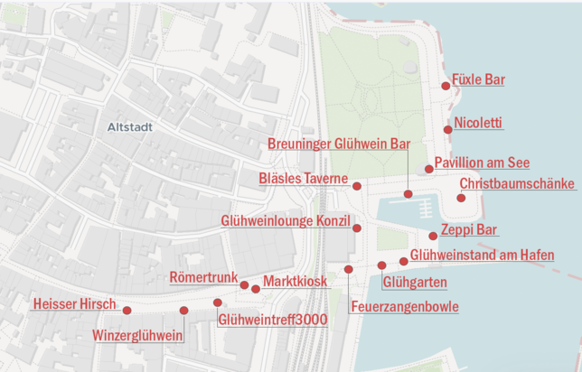 Bild 1: Weihnachtsmarkt am See Konstanz - Wie viel kostet der Glühwein?