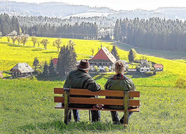 Ikonische „Fallers“-Szene: Hermann (Wolfgang Hepp) und Johanna (Ursula Cantieni) blicken auf den Fallerhof.