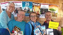 Im 27. Jahr ihrer ehrenamtlichen Kinoaktivitäten und nach vielen gezeigten Kinofilmen hören sie auf (von links): Regina Grundler, Marcel ...