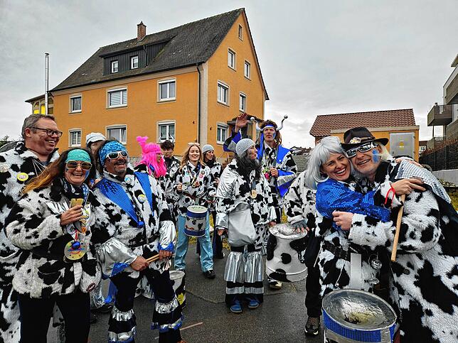 Aufstellung für den Umzug in Kluftern.