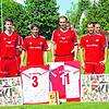 Abschied beim SV Jestetten: von links Nicolai D'Effremo, Philipp Würthenberger, Felix Cox, Dennis Reutter. Bild: Matthias Scheibengruber