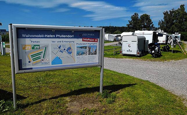 Der „Wohnmobilhafen“ in Pfullendorf ist kostengünstig.